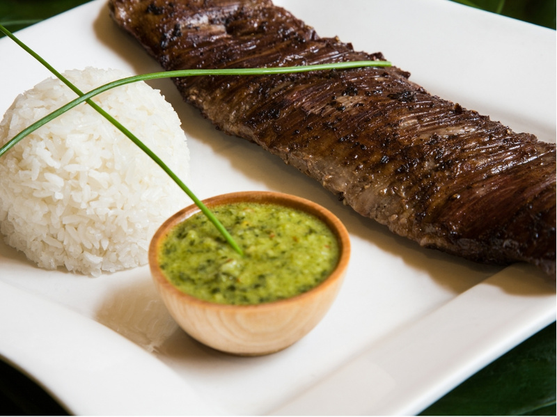 Everything else on this plate exists to support the steak, not compete with it.