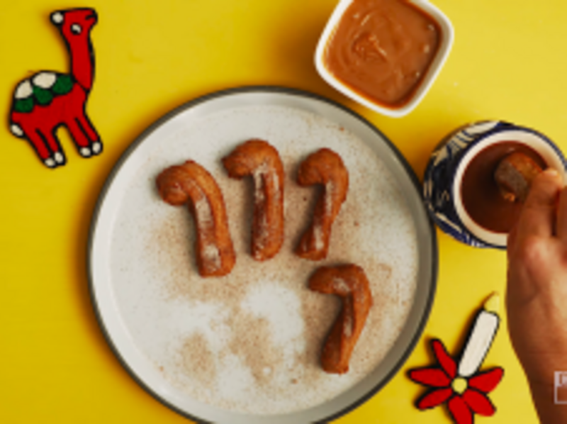 Image of Candy Cane-Shaped Churros article