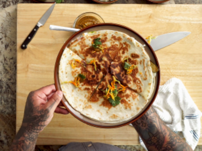 Image of Aarón’s Squash Blossom Quesadilla article