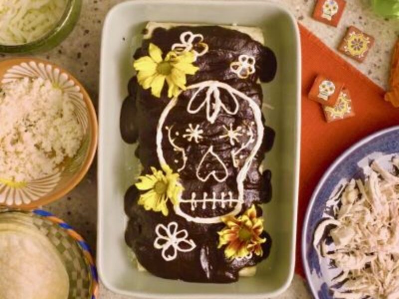Image of Día de Los Muertos Mole Enchiladas article