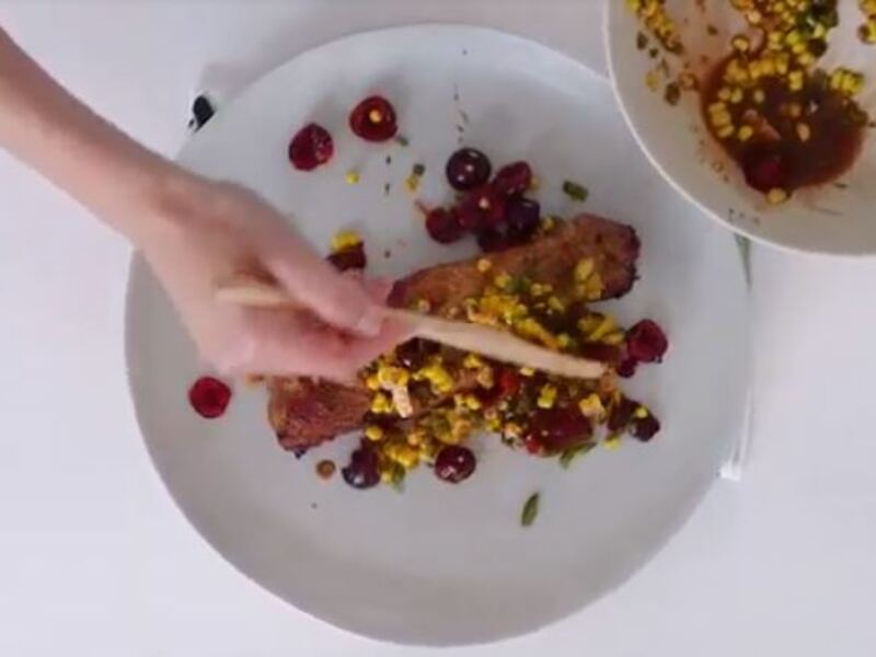 Image of Marinated Pork Tenderloin with Corn and Cherry Salsa article