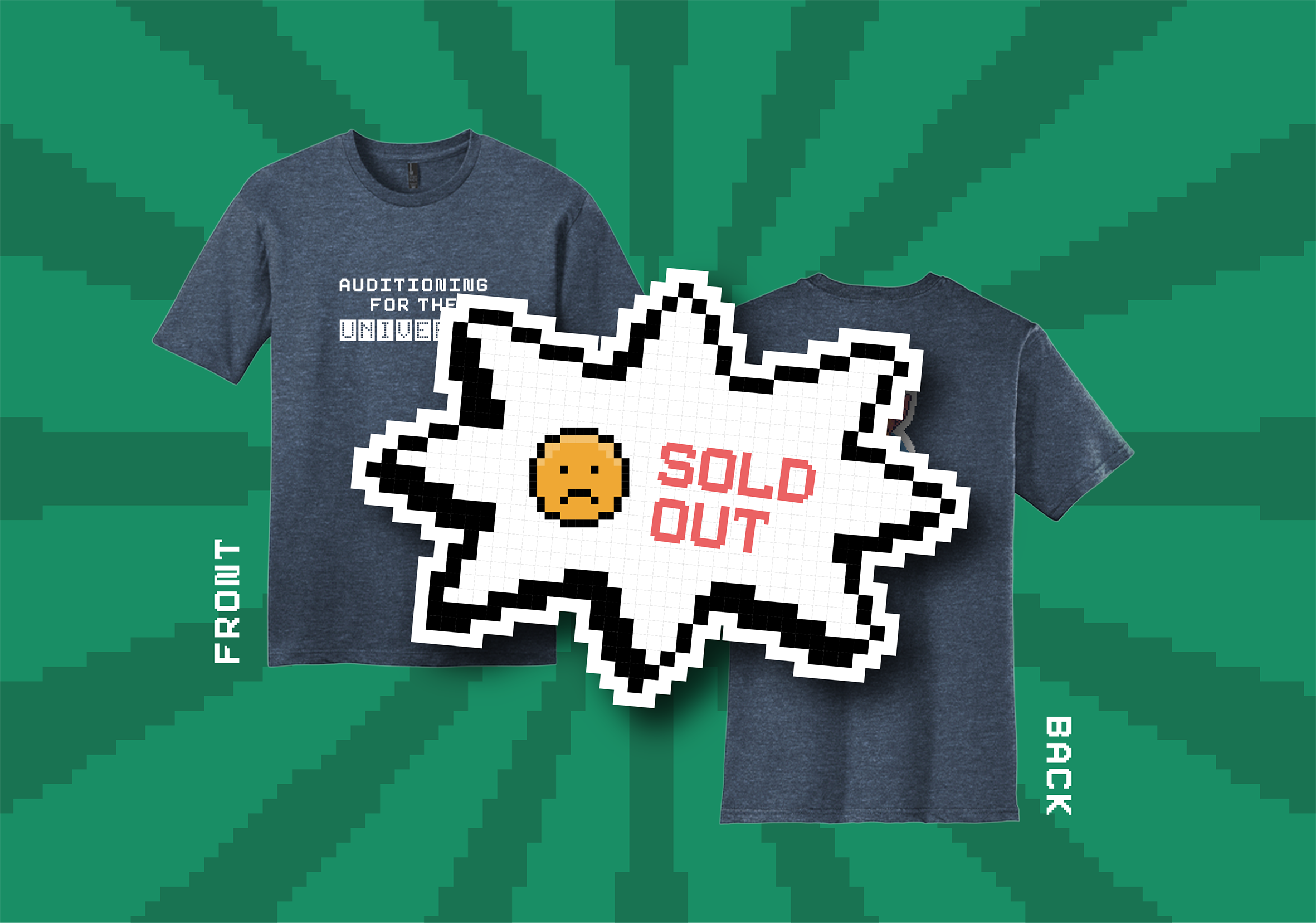 Mediocre Bunny Graphic T-shirt - Heathered Navy