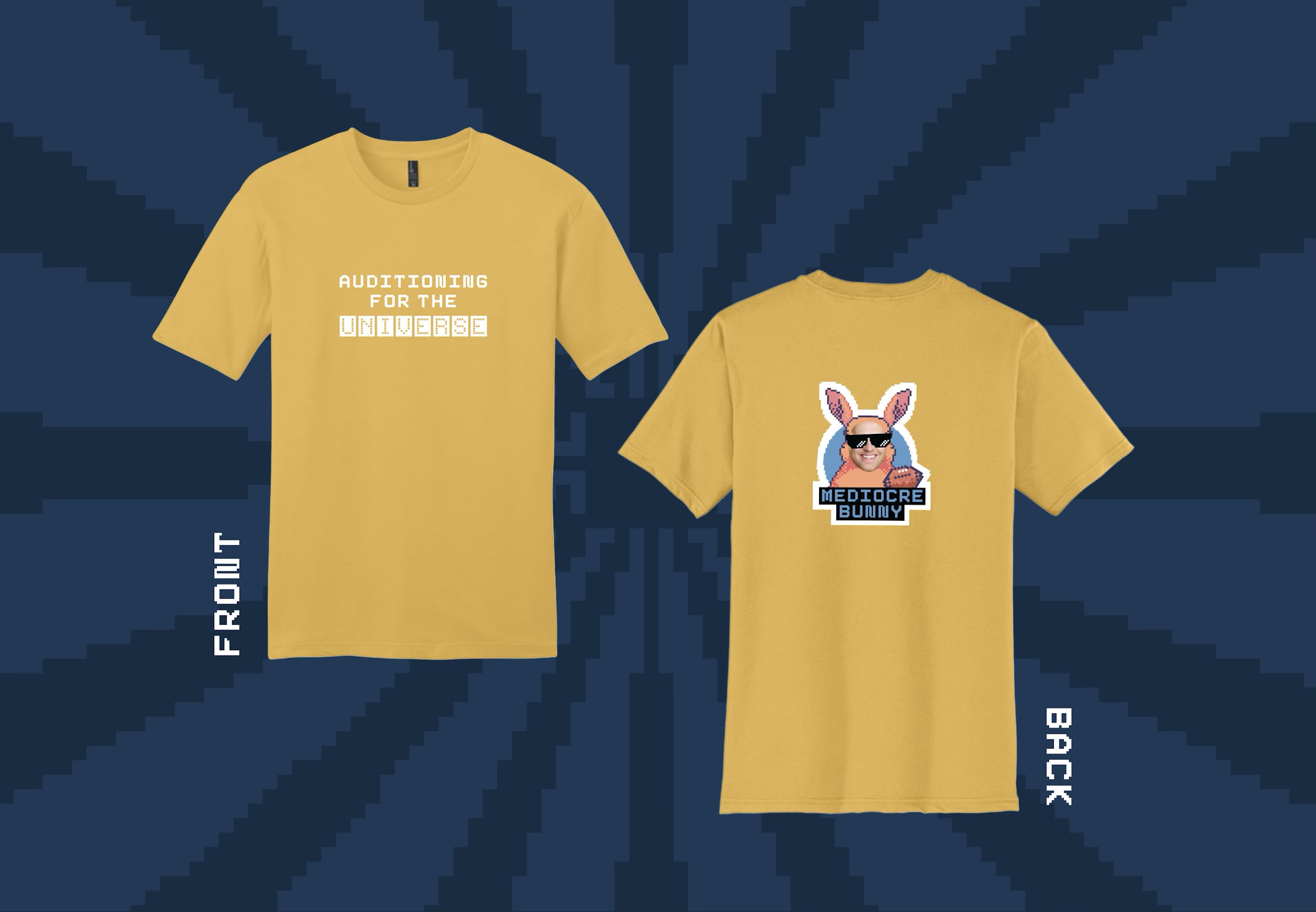 Mediocre Bunny Graphic T-shirt - Heathered Navy