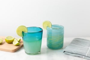 Mexican Hand blown Aqua Glasses for Instachef Latino foodies