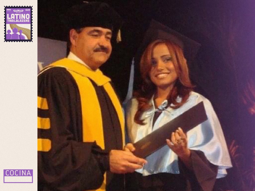 Cris Mercado, part of Latino Trailblazers, receiving her degree. Photo courtesy of Cris Mercado.