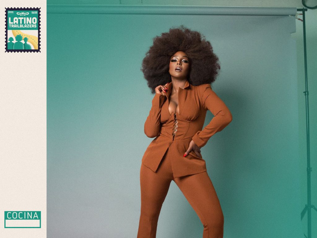 Amara La Negra, part of Latino Trailblazers, at a photoshoot. Photo courtesy of Amara La Negra.