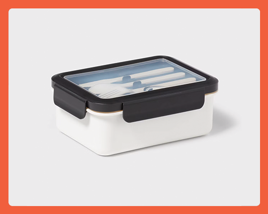 Glow Up College Life - Target - 6pc Bento Box Food Storage Container Black/White – Room Essentials™
