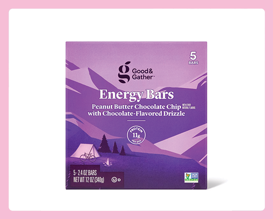 College Care Package - Energy Bar Peanut Butter Chocolate Chip with Chocolate Drizzle - 5ct - Good & Gather™
